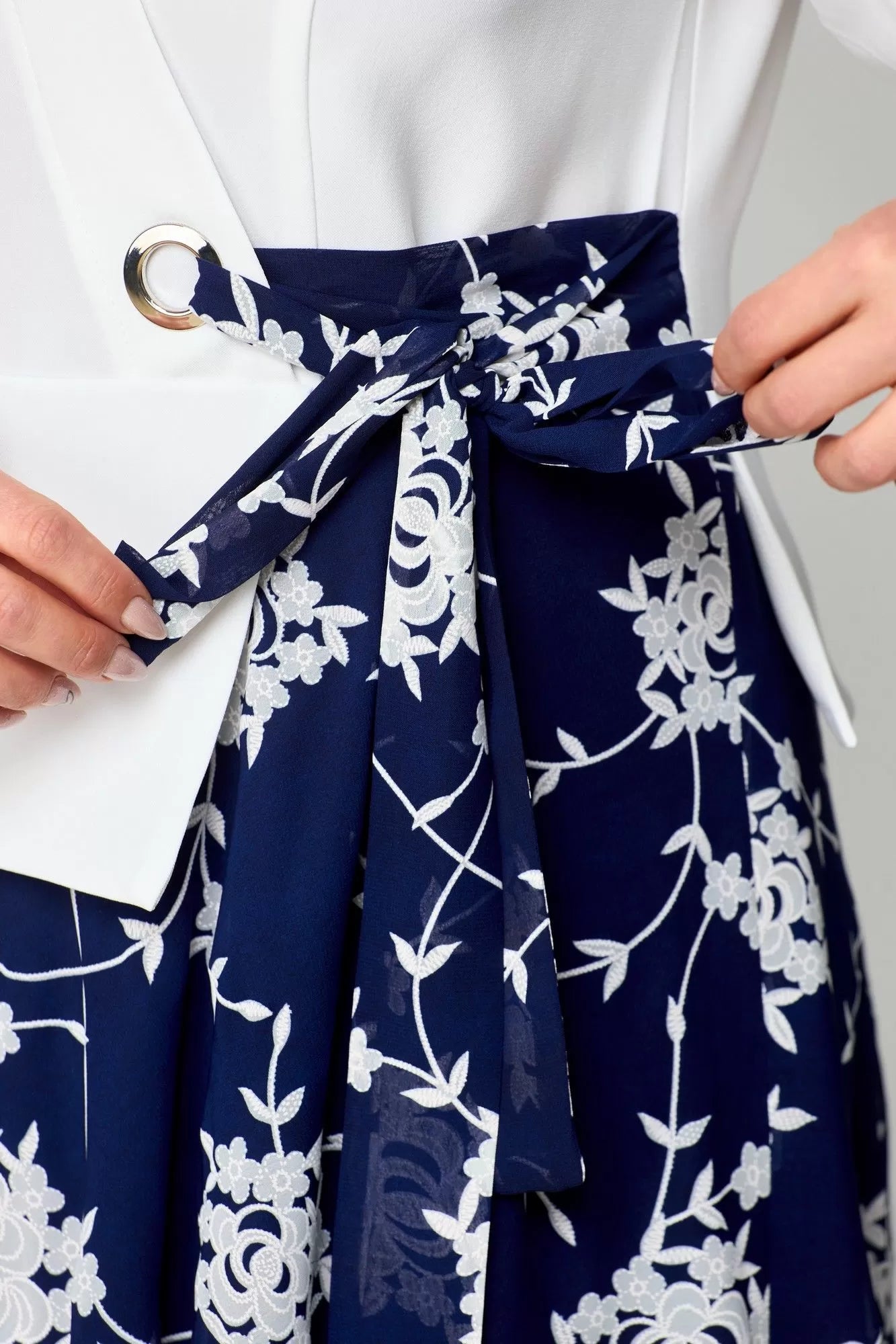 š„ćS-5XLćš2025Nowa sukienka, niebiesko-biaÅa, miÄkka w dotyku