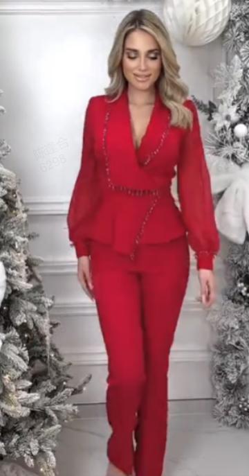 Spodnie damskie z siateczki z szerokimi nogawkami i komplet spodni