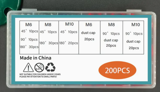 【200 szt.】Zestaw dysz do smaru z podwójnym uchwytem