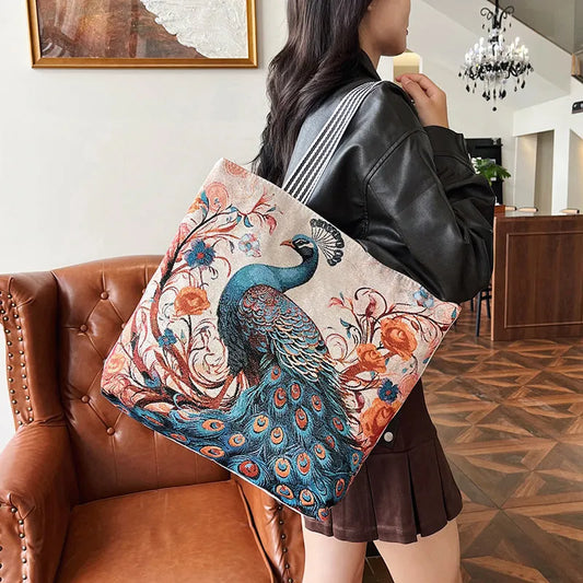 Vintage, swobodna torba płócienna