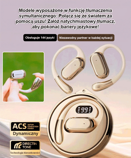 【Przetłumacz na 144 języki】 Inteligentny zestaw słuchawkowy do tłumaczenia