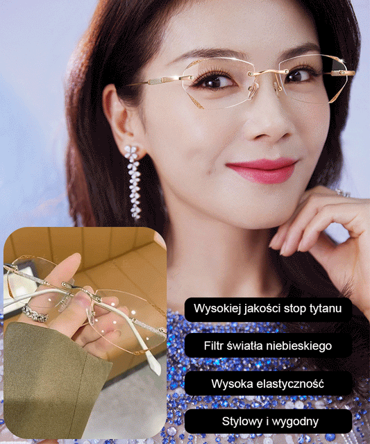 Bezramkowe okulary antyrefleksyjne Diamond Cut Edge Anti-Blue Light Presbyopia