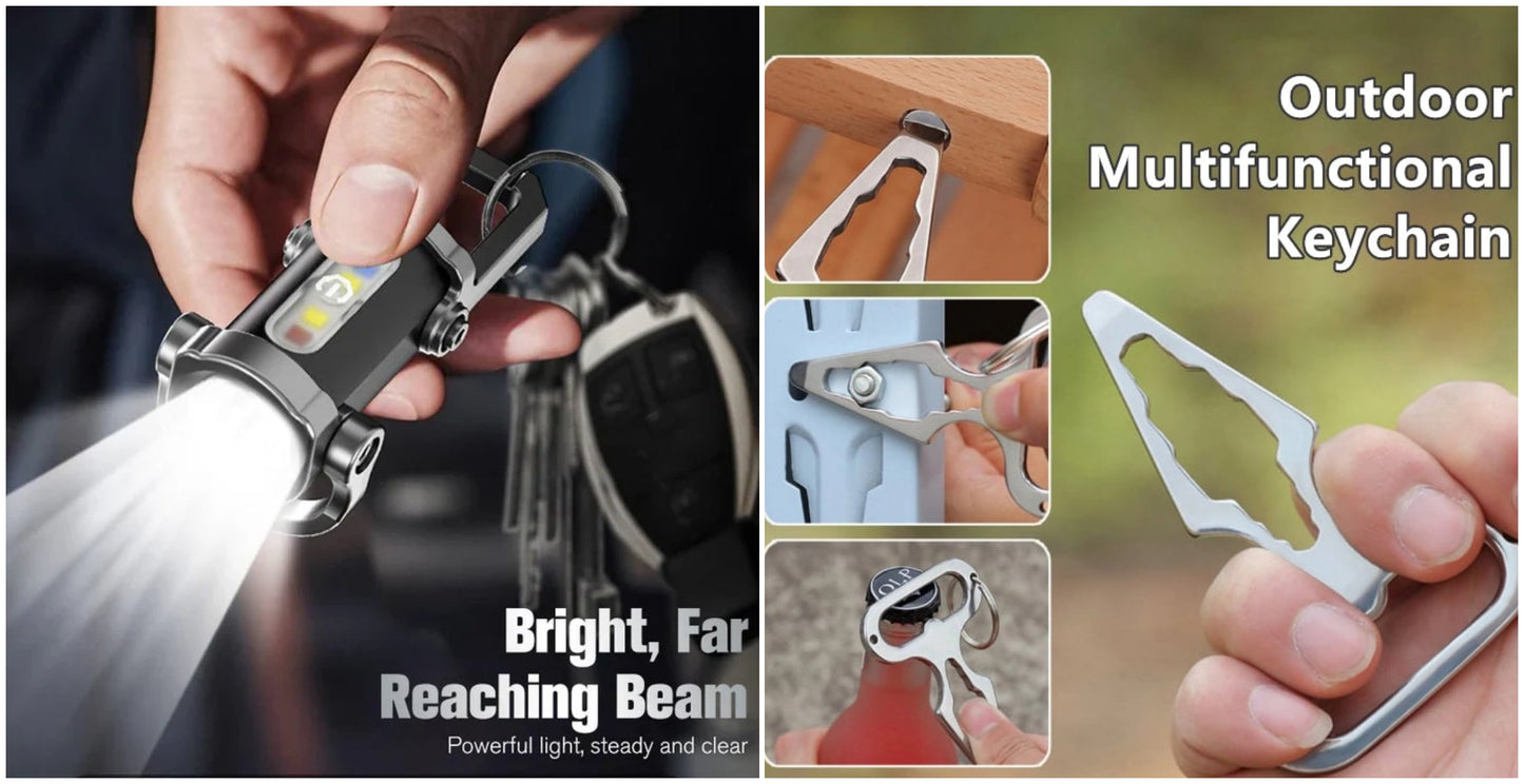 【✨1+1 gratis】Przenośna, akumulatorowa, jasna latarka do breloczka