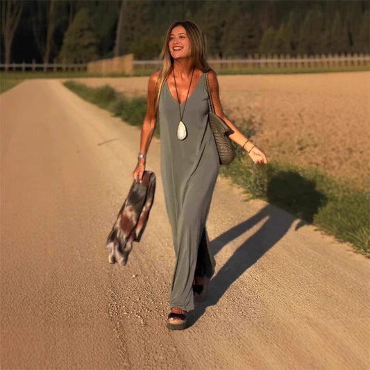 🔥👗Długa sukienka damska z dekoltem w kształcie serca