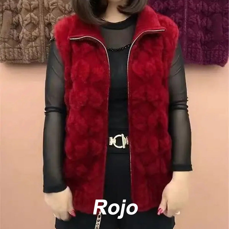 damska zimowa kamizelka ze sztucznego futra, zapewniająca ciepłą modę bez rękawów