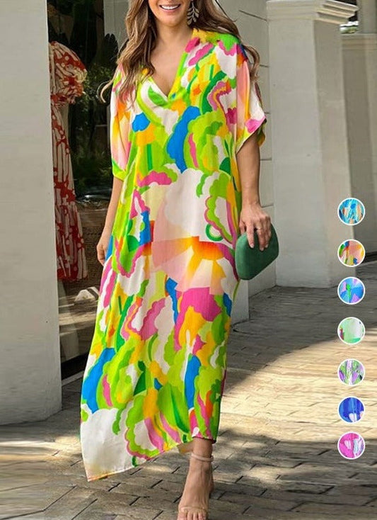 【M-XL】🌈Formalna sukienka z malowanym wzorem