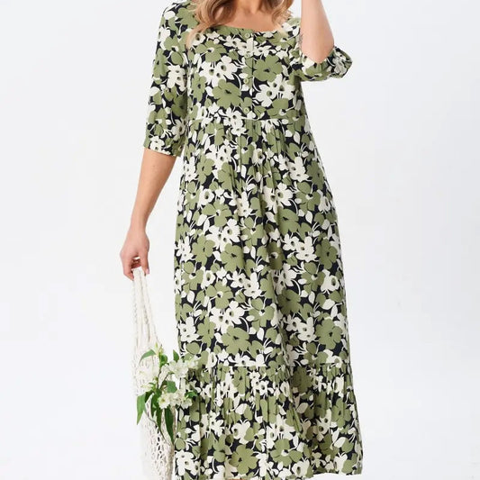 🔥Casualowe sukienki damskie z półrękawkiem w kwiaty