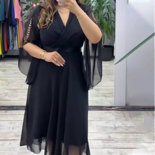👗 Elegancka sukienka z dekoltem w serek dla kobiet