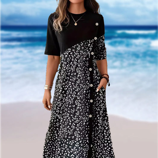 Damskie bawełniane sukienki z nadrukiem w stylu vintage