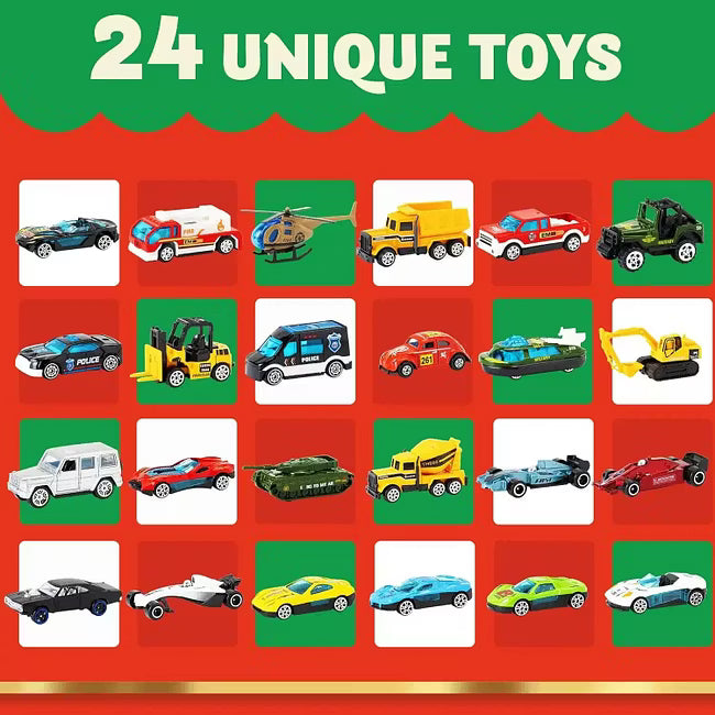 🔥Ostatni dzień 50% zniżki - 🚗🎁Kalendarz adwentowy na Boże Narodzenie 2026 | ✨24-dniowy kalendarz odliczający do świąt, zestaw samochodów odlewanych