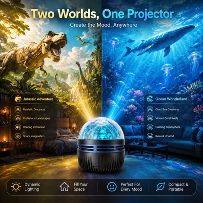 🦖🎁360° Inteligentny holograficzny projektor rozgwieżdżonego nieba (HD Smart Dynamic 5D)