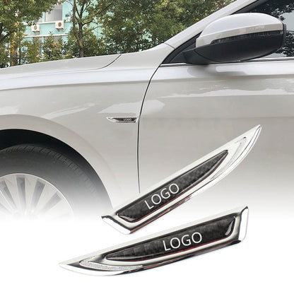 Naklejka samochodowa uniwersalna z logo, metalowa, personalizowana (2 szt.)