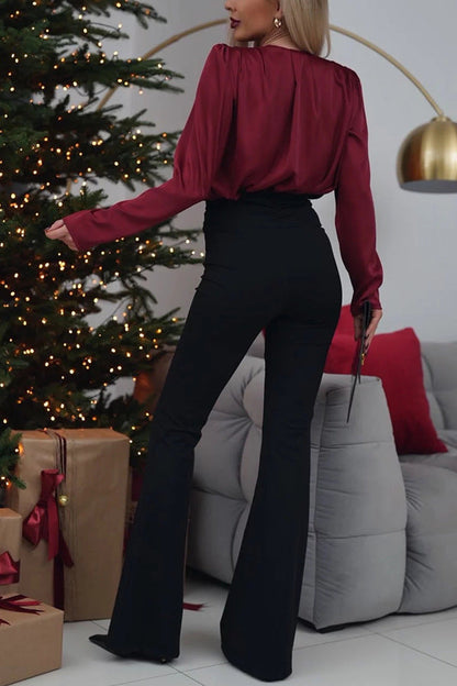 🌼Wyjątkowa i romantyczna luźna koszula satynowa w kolorze różu