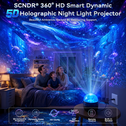 🦖🎁360° Inteligentny holograficzny projektor rozgwieżdżonego nieba (HD Smart Dynamic 5D)