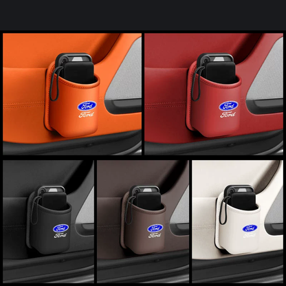 Leather Car Cup Holder Organizer