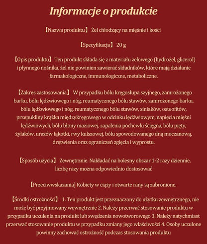 Żel chłodzący na mięśnie i kości
