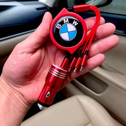 3 w 1 zwijany kabel do transmisji danych w samochodzie + bezpłatna ładowarka samochodowa