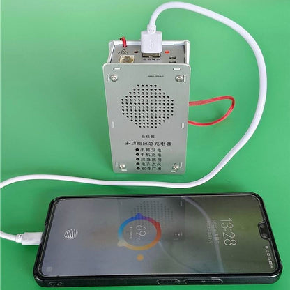 🔋 Awaryjna stacja zasilania z korbką – latarka, zapalniczka i powerbank (1000 mAh)