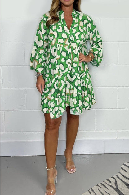 Wiosenne i letnie nowe duże rozmiary nieregularnych sukienek z nadrukiem