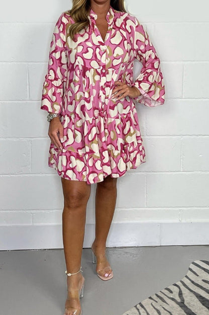 Wiosenne i letnie nowe duże rozmiary nieregularnych sukienek z nadrukiem