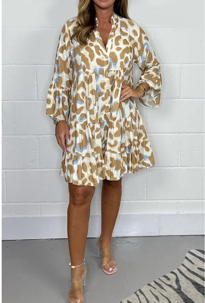 Wiosenne i letnie nowe duże rozmiary nieregularnych sukienek z nadrukiem