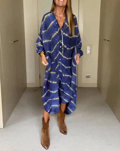 Kathiadress Plus Size Luźna długa spódnica z nadrukiem cyfrowym