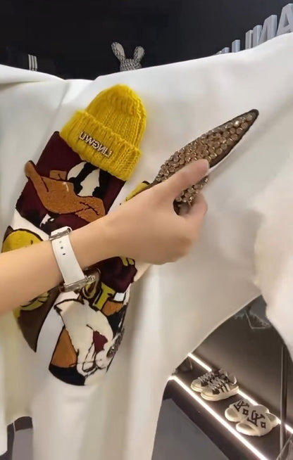 🍭Urocza bluza z nadrukiem w cekiny z kreskówek