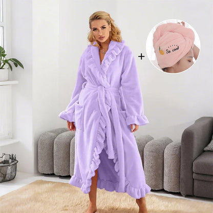 🧖 Miękki i puszysty szlafrok - Materiał przyjazny dla skóry