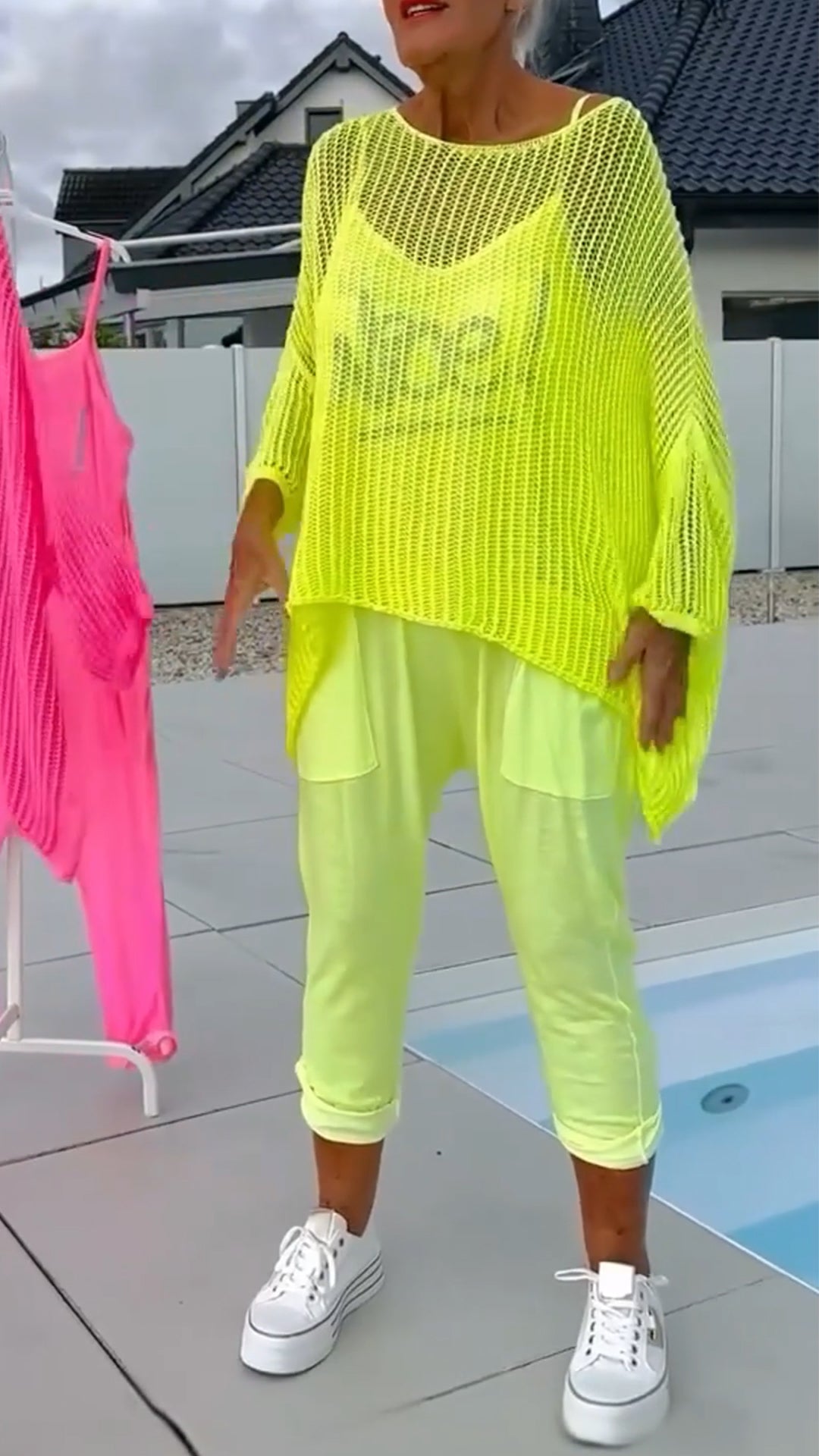 🌸Damski kombinezon + swobodny top z wyciętym szalem