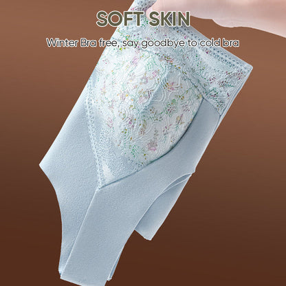 【🔥Kup 1, a 1 otrzymasz gratis】🩱Bielizna termiczna 2 w 1 z wbudowanym biustonoszem i koronką