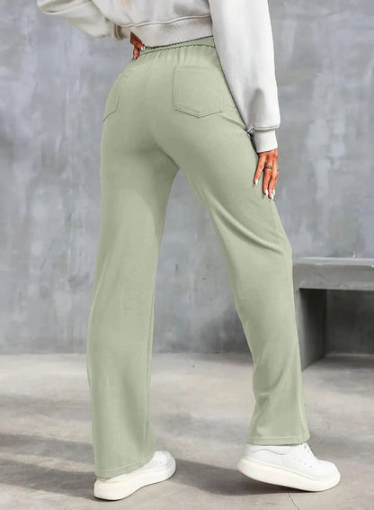 Elastyczne spodnie rekreacyjne z wysokim stanem