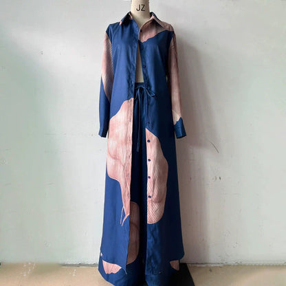 🌼Koszula z długim rękawem i ściągaczem oraz spodnie ze sznurkiem