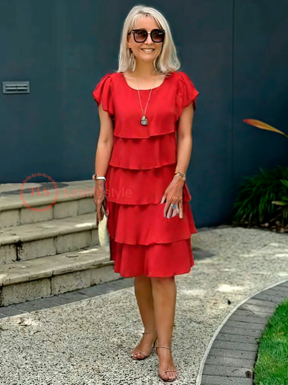 Sukienka z luźnej warstwy szyfonu