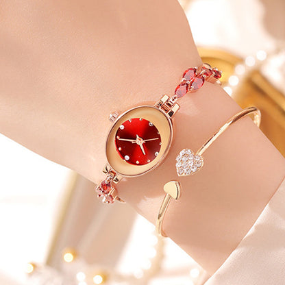 Kolorowy zegarek z cyrkonią dla kobiet
