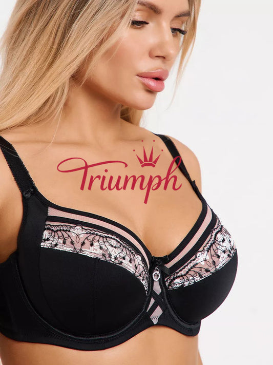 Triumph - (3 sztuki) Biustonosz koronkowy bez fiszbin w dużym rozmiarze