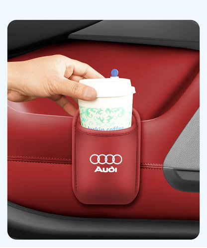 Leather Car Cup Holder Organizer