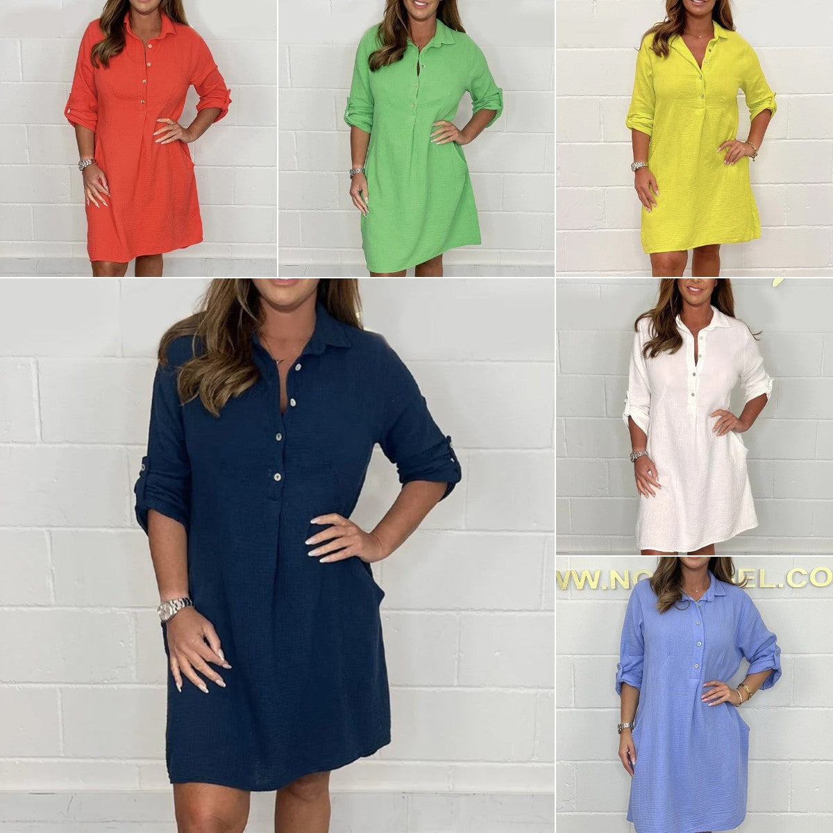 💝Damska letnia sukienka koszulowa w dużym rozmiarze