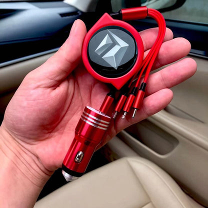 3 w 1 zwijany kabel do transmisji danych w samochodzie + bezpłatna ładowarka samochodowa