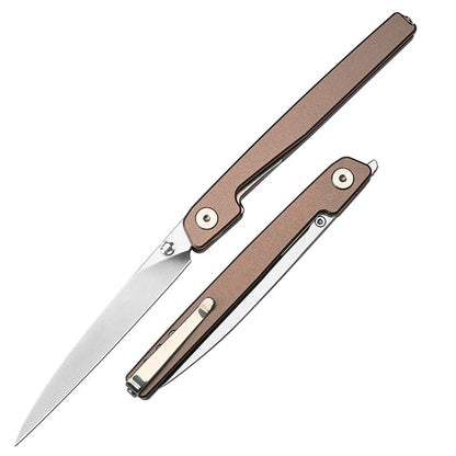 🔥Ostatni dzień wyprzedaży - 50% zniżki🎉Nóż Lanky Liner Lock Front Flipper z czarną aluminiową rękojeścią