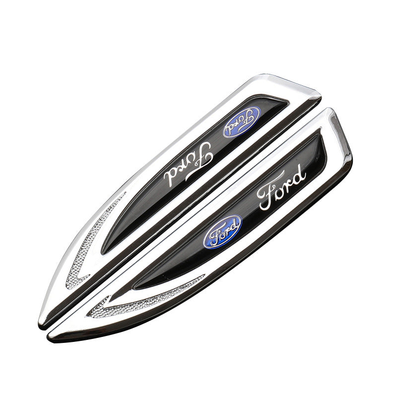 Naklejka samochodowa uniwersalna z logo, metalowa, personalizowana (2 szt.)