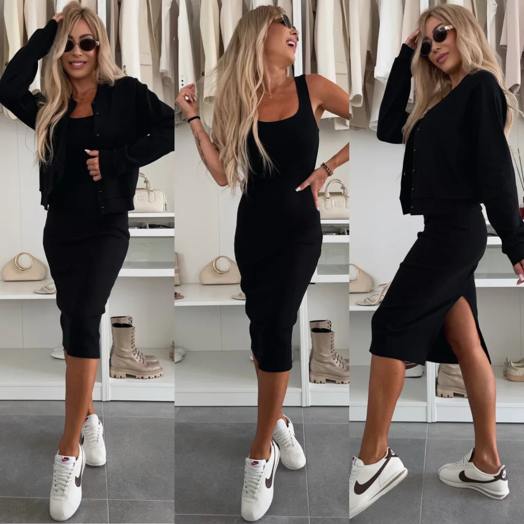 Damski 2 w 1 casualowy bawełniany garnitur