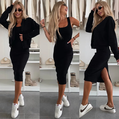 Damski 2 w 1 casualowy bawełniany garnitur