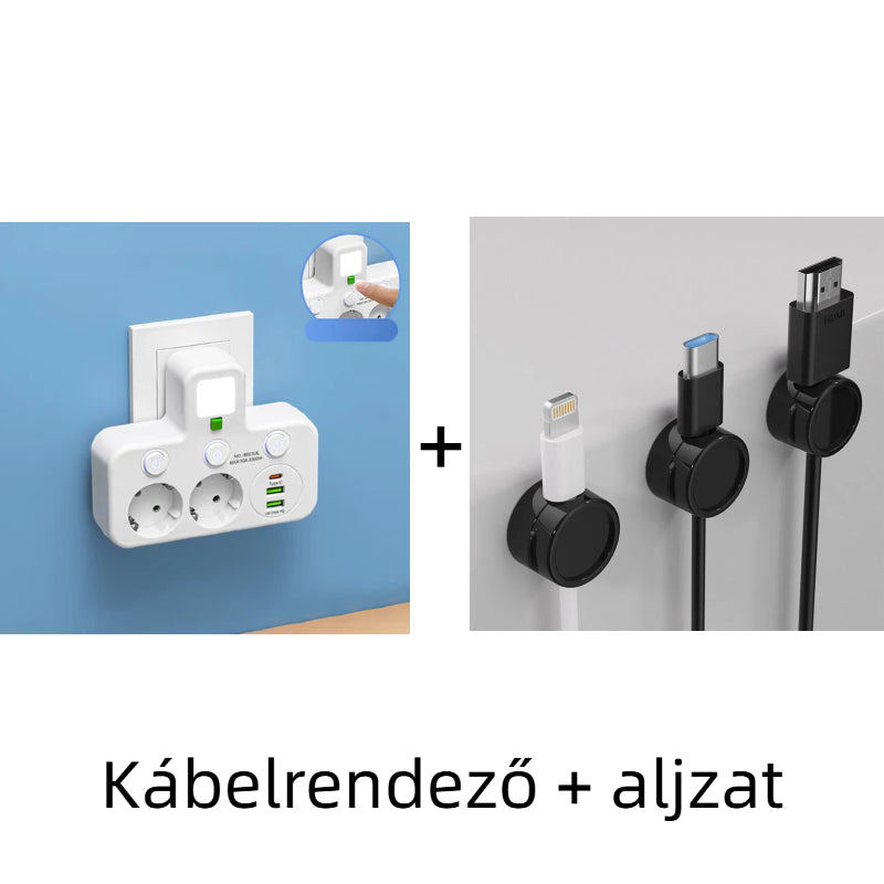 🔌⚡Inteligentny kabel zasilający z portami USB (wtyczka EU)
