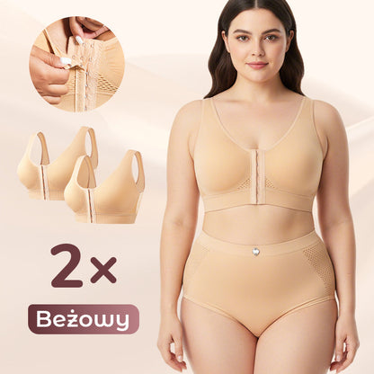 【1+1 gratis】Biustonosz damski bez fiszbin z zapięciem z przodu