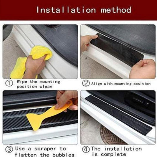 🚗Naklejki na progi drzwi samochodu z włókna węglowego