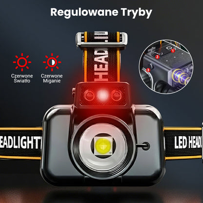🔥Mocna latarka czołowa o bardzo długiej żywotności