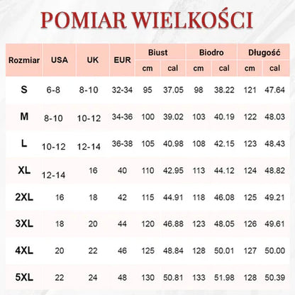 Damska długa sukienka z nadrukiem w kształcie litery A