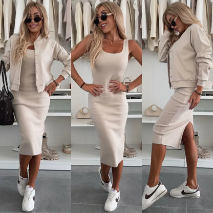 Damski 2 w 1 casualowy bawełniany garnitur