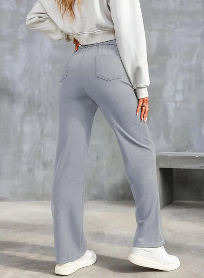 Elastyczne spodnie rekreacyjne z wysokim stanem