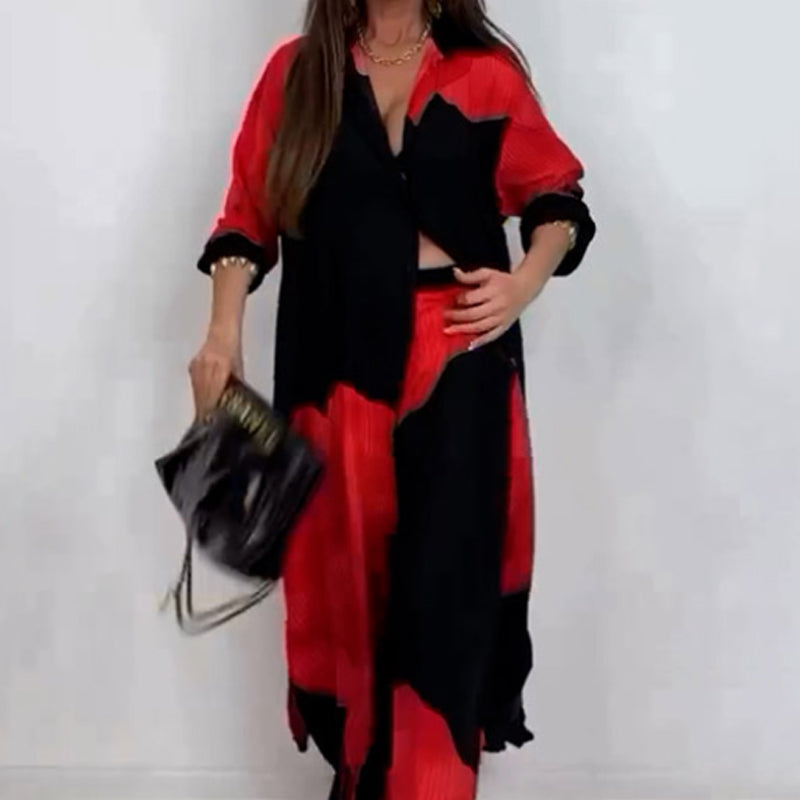 🌼Koszula z długim rękawem i ściągaczem oraz spodnie ze sznurkiem